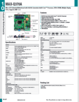 AAEON Micro-ATX産業用マザーボード(サイズ 244x244mm) MAX-Q370A 製品カタログ