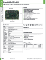AAEON COM Express Type10 モジュール&キャリアボード NANOCOM-KBU-A20 製品カタログ