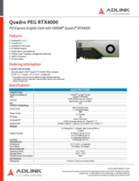 ADLINK 組込グラフィック PCIe グラフィックカード Quadro PEG RTX4000 製品カタログ
