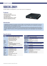 ファンレス組込みPC SINTRONES SBOX-2601 製品カタログ
