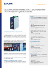 産業用イーサネットスイッチ IGS-824UPT 製品カタログ