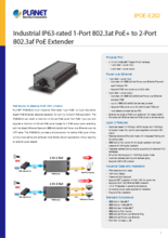 長距離PoEエクステンダ  IPOE-E202 製品カタログ