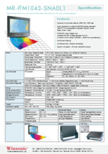 船舶用液晶ディスプレイ WINSONIC MR-IFM1043-SNA0L1 製品カタログ
