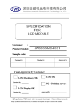 小型液晶モジュール JWS JWS039MD4001 製品カタログ