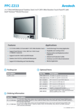 産業用ファンレスタッチパネルPC Arestech PPC-Z213 製品カタログ