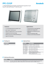 産業用ファンレスタッチパネルPC Arestech PPC-Z152P 製品カタログ