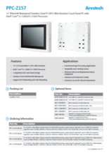 産業用ファンレスタッチパネルPC Arestech PPC-Z157 製品カタログ