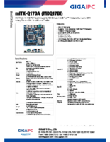 工業用Mini-ITXマザーボード GIGAIPC mITX-Q170A 製品カタログ