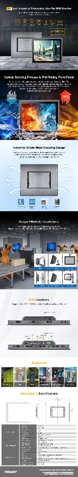 19インチ 前面防水防塵IP65 産業用高輝度タッチパネル液晶ディスプレイ NEWAY KT19FC-D 製品カタログ