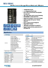 16ポートギガビットRJ45 + 4ポート1/10GbE SFP+ 産業用マネージドスイッチ Konten MS-1604X 製品カタログ