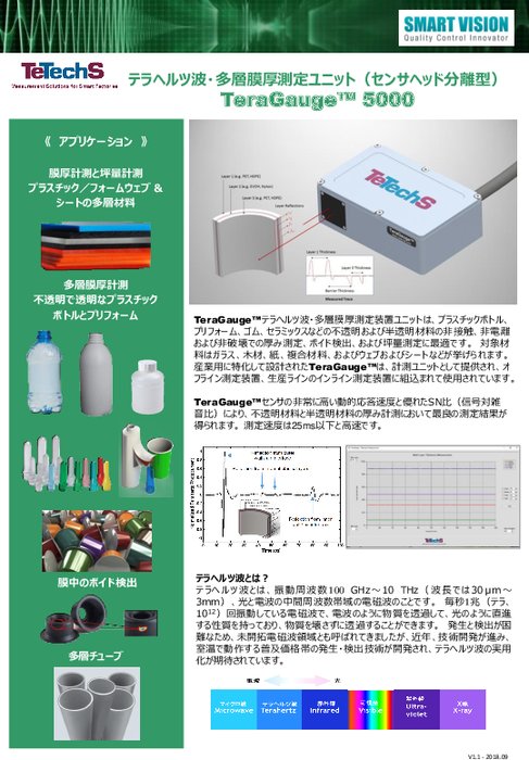 テラヘルツ波・多層膜厚測定装置(センサヘッド分離型) TeraGauge 5000