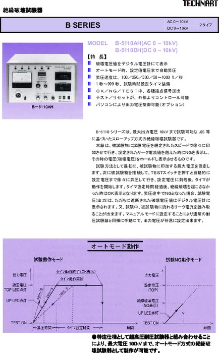 絶縁破壊試験器 MODEL B-5110AH／MODEL B-5110DH