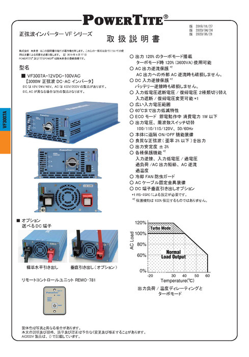 定番から日本未入荷 パワータイト 正弦波インバーター