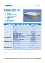 超コンパクト半導体励起UVレーザー FQCW266シリーズ