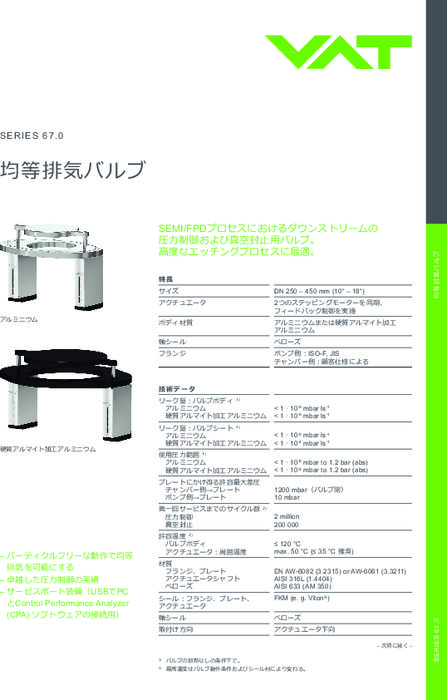 均等排気バルブ Series67.0