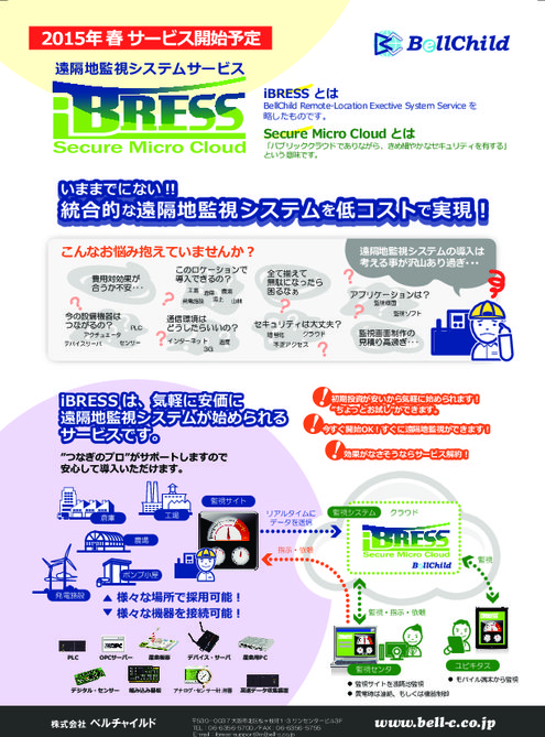 パブリッククラウド遠隔地監視システム Secure Micro Cloud ＜iBRESS＞