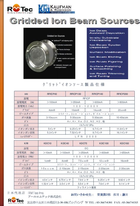 グリッドイオンソース製品