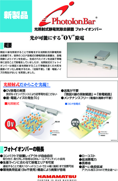 光照射式静電気除去装置 フォトイオンバー