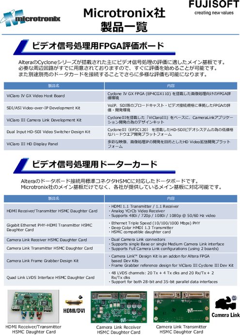 Microtronix社 製品カタログ