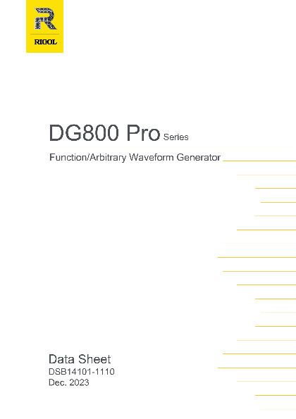 任意波形／ファンクションジェネレータ DG800 Proシリーズ