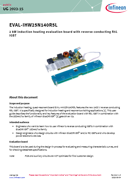 誘導加熱用評価ボード EVAL-IHW25N140R5L