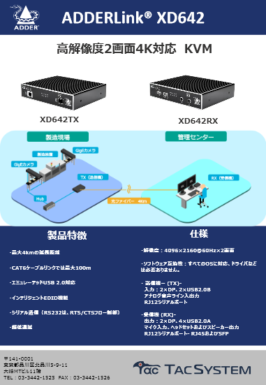 4K対応高解像度KVMエクステンダー XD642