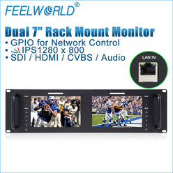 デュアル7インチ IPS 3RU LCDラックマウントモニタ FEELWORLD D71