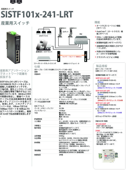 産業用スイッチ SISTF101x-241-LRT