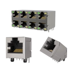 Amphenol Communications Solutions社製 RJ45高速コネクタ RJE7x OneGシリーズ